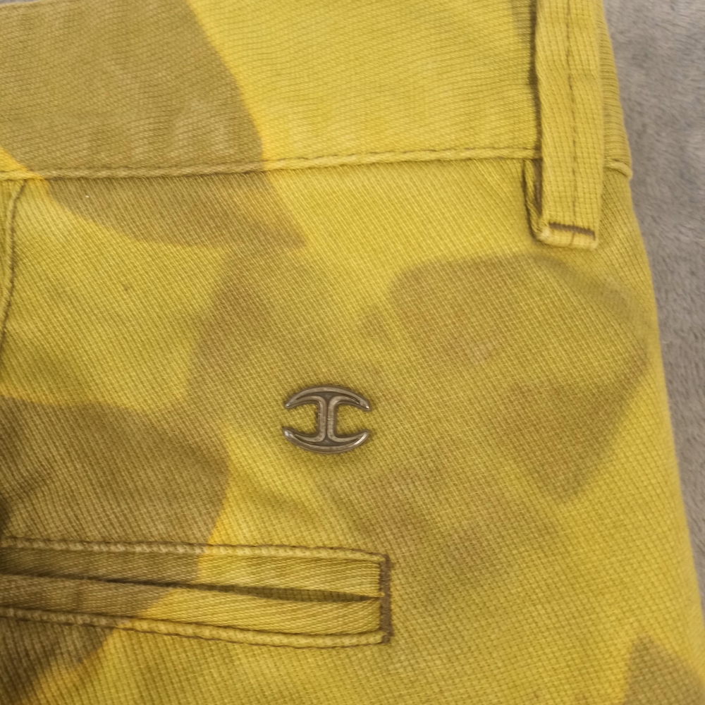 Just Cavalli men's jeans, Size 36, Yellow Lemon brown spash Distressed print - Picture 10 of 16